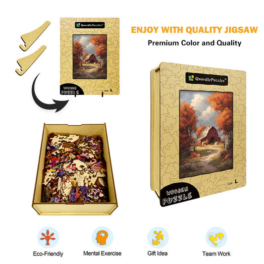 Autumnal Barn Wooden Jigsaw Puzzle