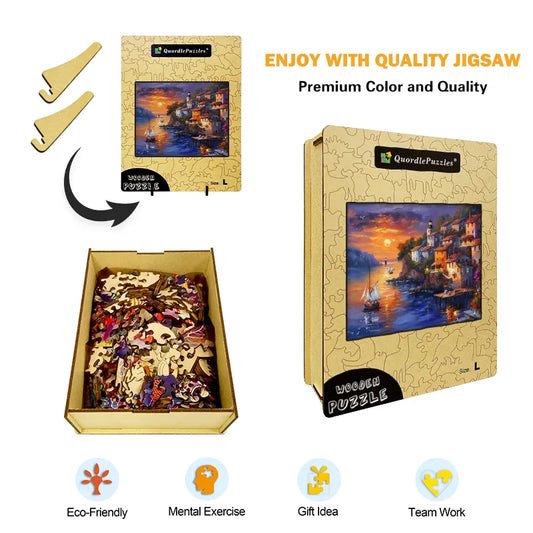 Sunset Harbour Wooden Jigsaw Puzzle