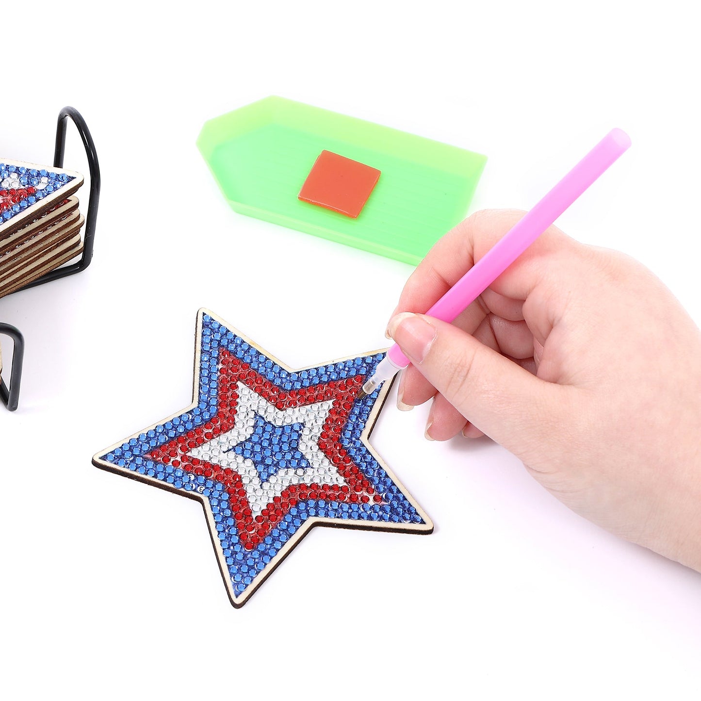 DIY Stern-Diamant-Malerei-Untersetzer