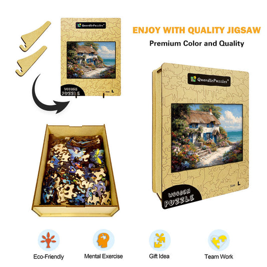 Seaside Cottage Wooden Jigsaw Puzzle