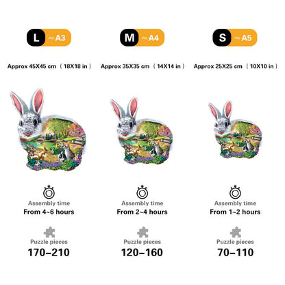 🔥LAST DAY 83% -Bunny Hollow Wooden Jigsaw Puzzle