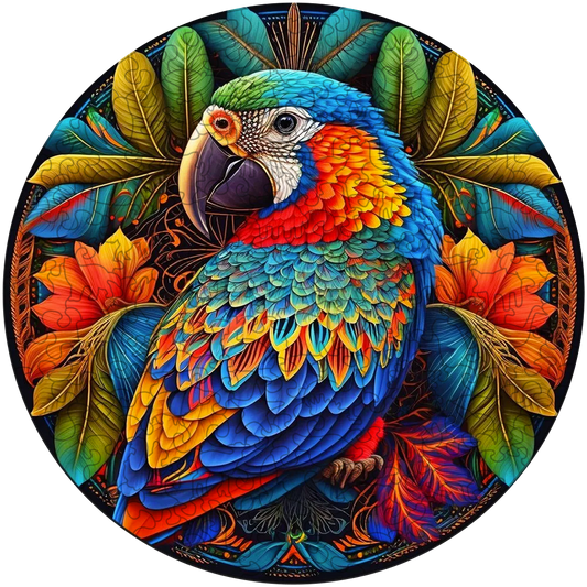 🔥LAST DAY 93% OFF-Stained Parrot Wooden Jigsaw Puzzle