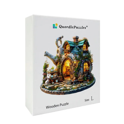Teapot Cottage Wooden Jigsaw Puzzle