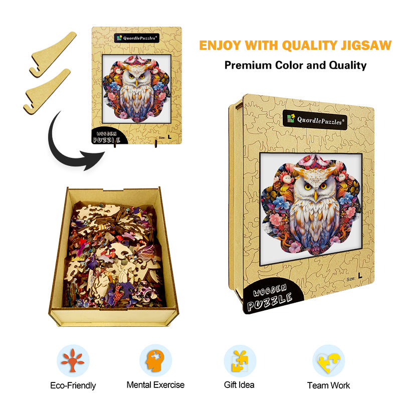 🔥LAST DAY 83% -Minimal Cute Baby Owl Wooden Jigsaw Puzzle