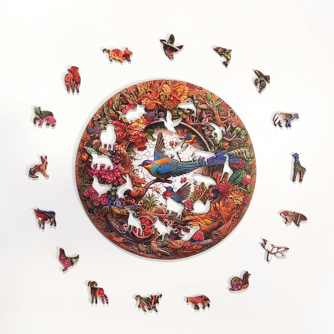🔥LAST DAY 87% OFF-Bird and Bloom Wooden Jigsaw Puzzle