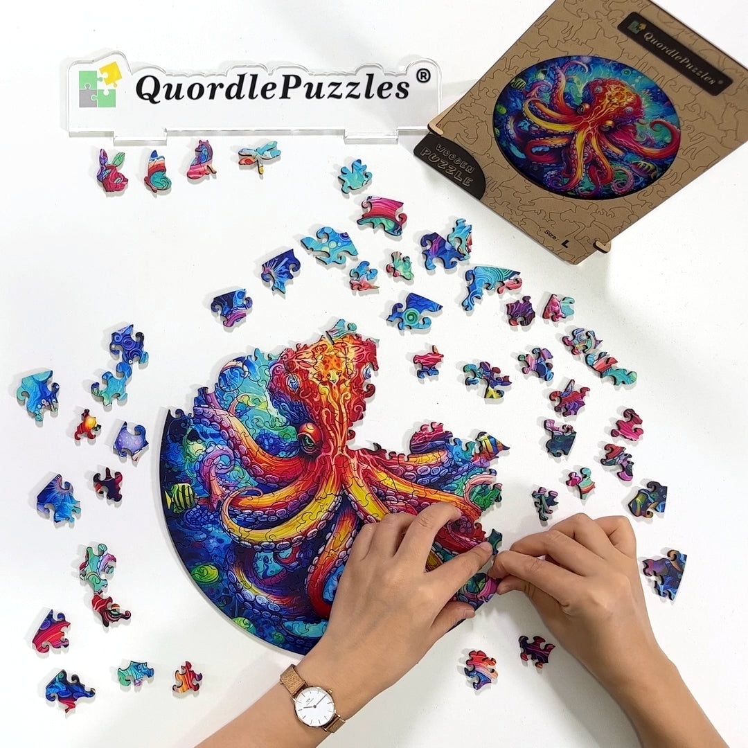 Octopus Vibrant Wooden Jigsaw Puzzle