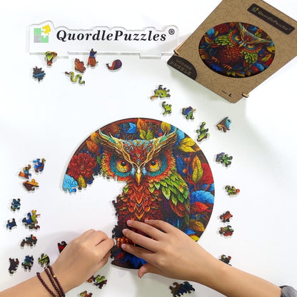 🔥LAST DAY 91% OFF-Mandala Owl Wooden Jigsaw Puzzle