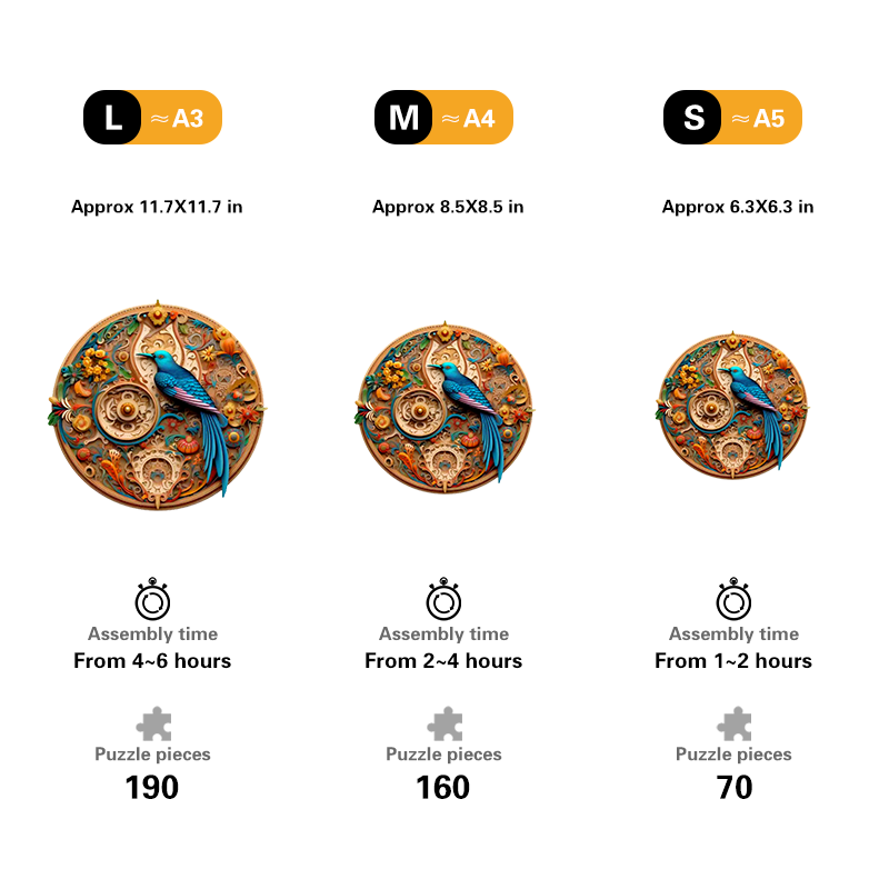 Bird and bloom 3 Wooden Jigsaw Puzzle