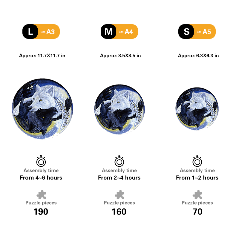 🔥Last Day 80% OFF-Black and White Wolf Puzzle