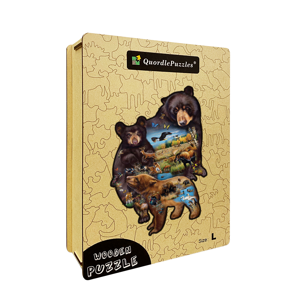 🔥LAST DAY 91% OFF-Bear Family Adventure Wooden Jigsaw Puzzle