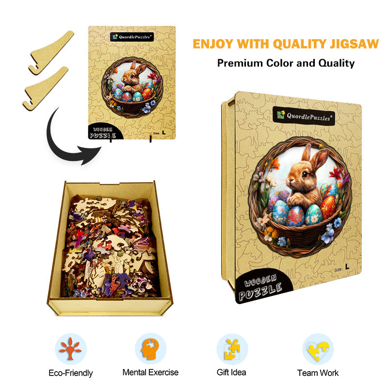 3D Fluffy Bunny Wooden Jigsaw Puzzle