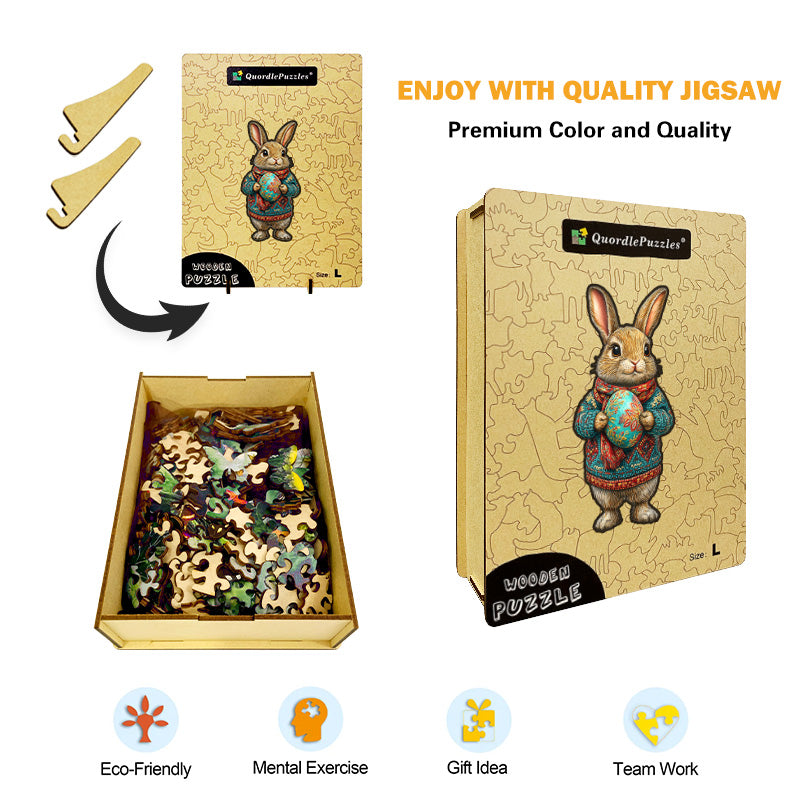 3D Upright Bunny Wooden Jigsaw Puzzle