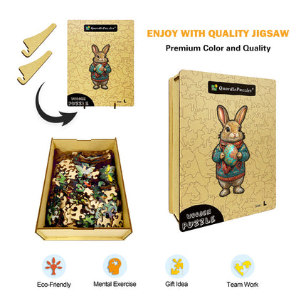 3D Upright Bunny Wooden Jigsaw Puzzle