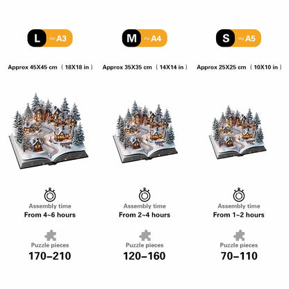 3D Snowy Village Wooden Jigsaw Puzzle