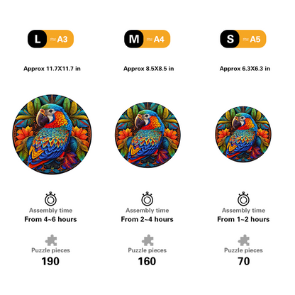 🔥LAST DAY 93% OFF-Stained Parrot Wooden Jigsaw Puzzle
