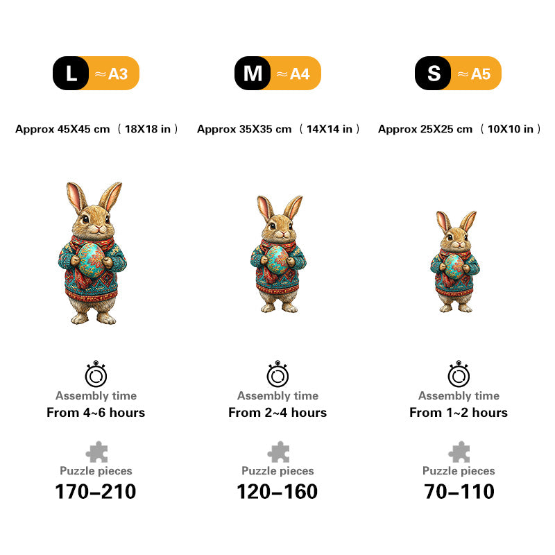 3D Upright Bunny Wooden Jigsaw Puzzle