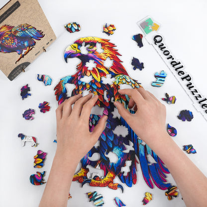 🔥LAST DAY 92% -Colorful Eagle Art Wooden Jigsaw Puzzle