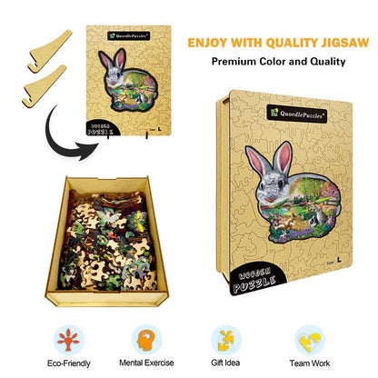 🔥LAST DAY 92% -Bunny Hollow Wooden Jigsaw Puzzle