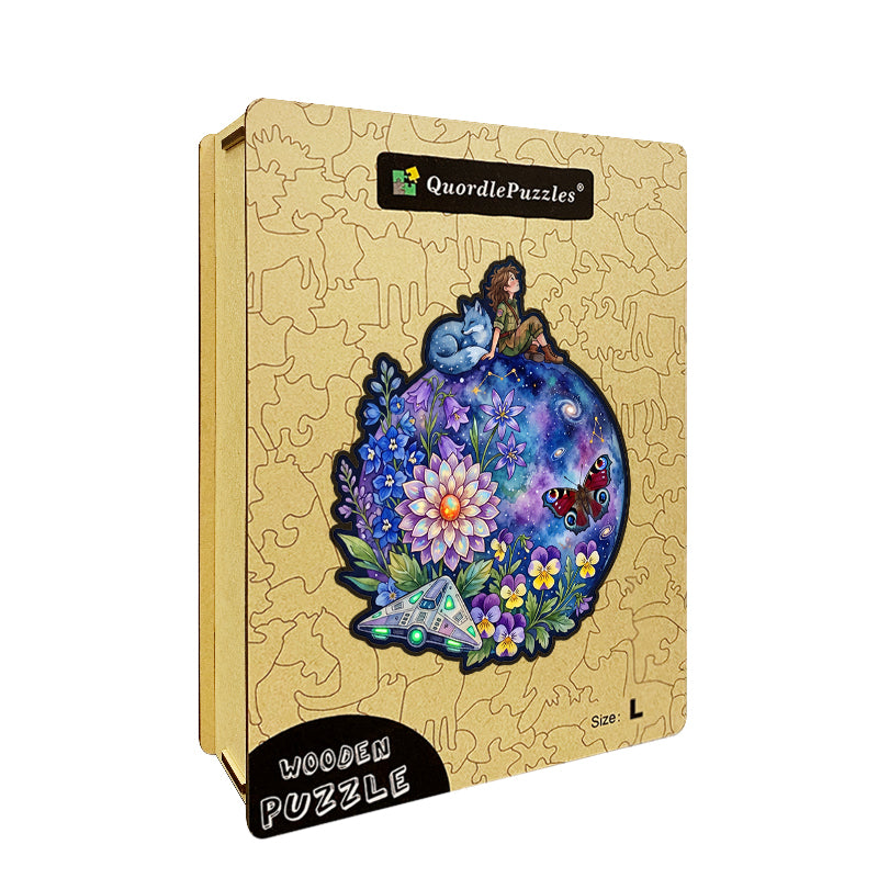 Cosmic Wildflower Dream Wooden Puzzle