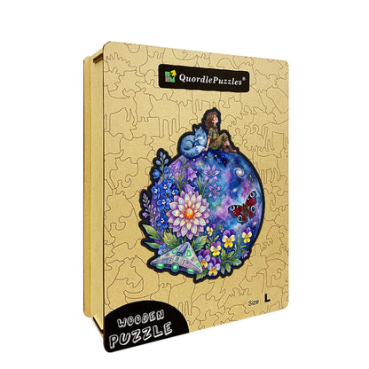Cosmic Wildflower Dream Wooden Puzzle