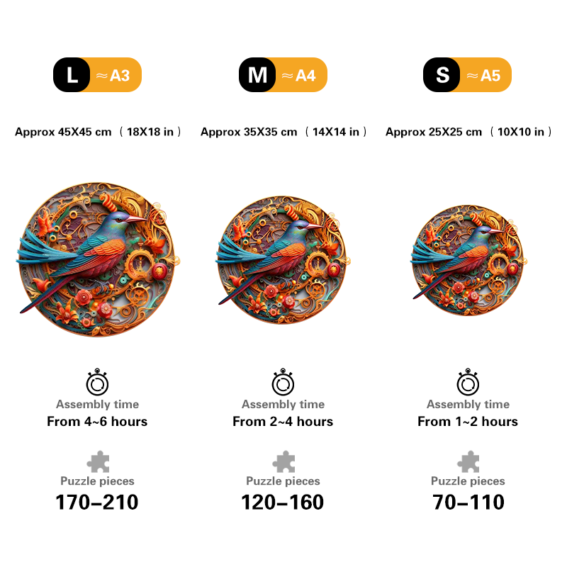 Bird and bloom 2 Wooden Jigsaw Puzzle