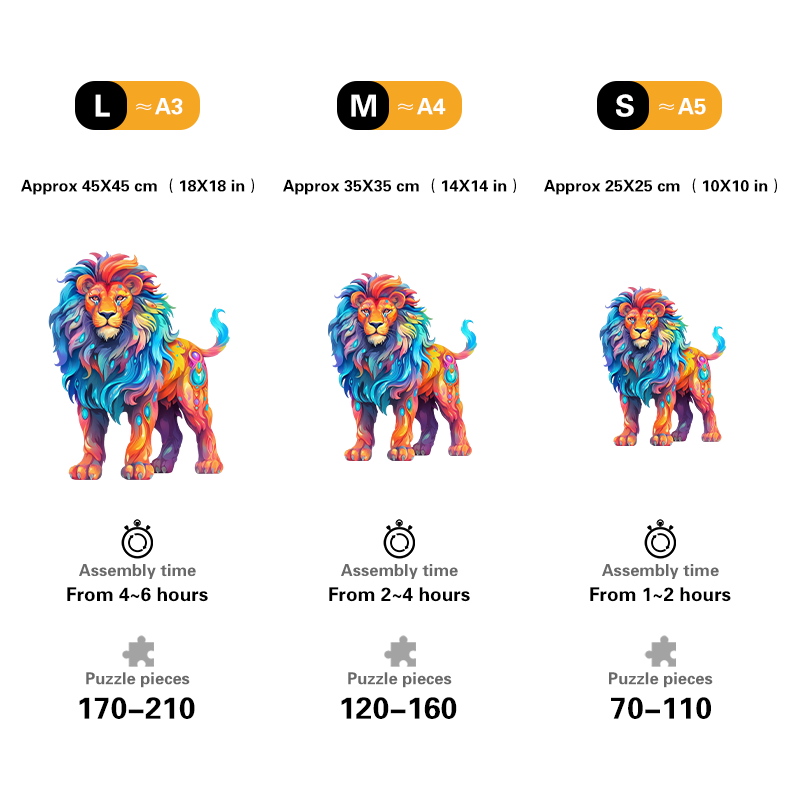 🔥LAST DAY 91% OFF-Colorful lion Wooden Jigsaw Puzzle