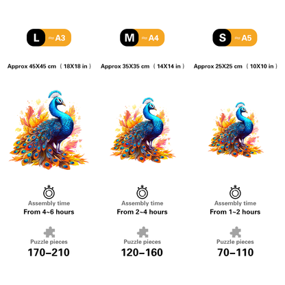 🔥LAST DAY 96% OFF-Striking peacock Wooden Jigsaw Puzzle