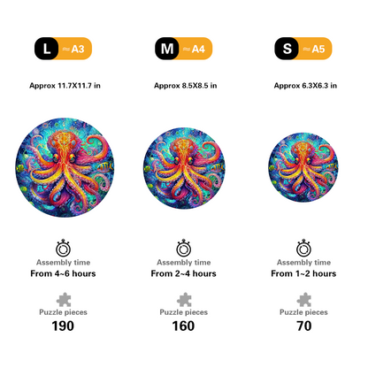 Octopus Vibrant Wooden Jigsaw Puzzle