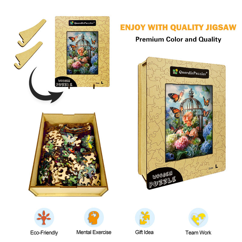 Butterfly Garden Wooden Jigsaw Puzzle