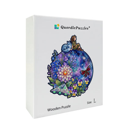 Cosmic Wildflower Dream Wooden Puzzle