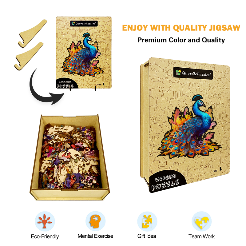 🔥LAST DAY 96% OFF-Striking peacock Wooden Jigsaw Puzzle