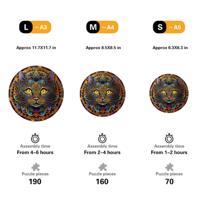 Mandala Cat Wooden Jigsaw Puzzle