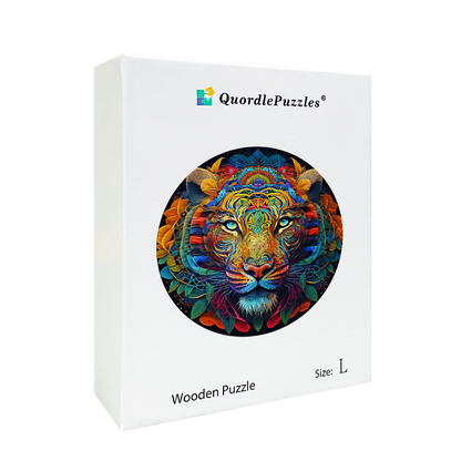 Abstract Colorful Tiger Wooden Jigsaw Puzzle