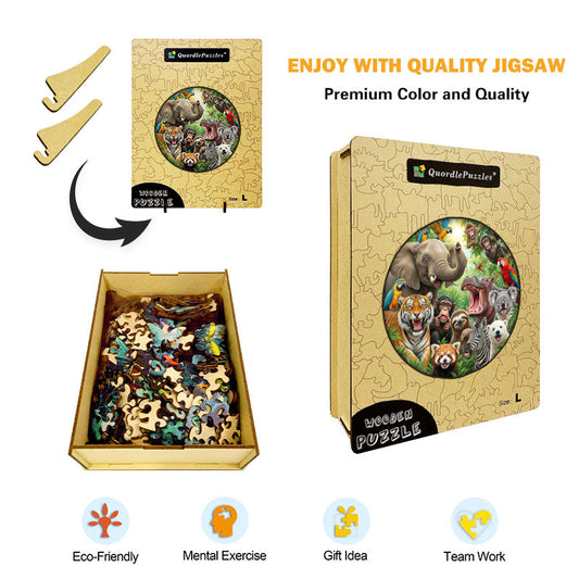 Jungle Parade  Animal Friends Wooden Jigsaw Puzzle