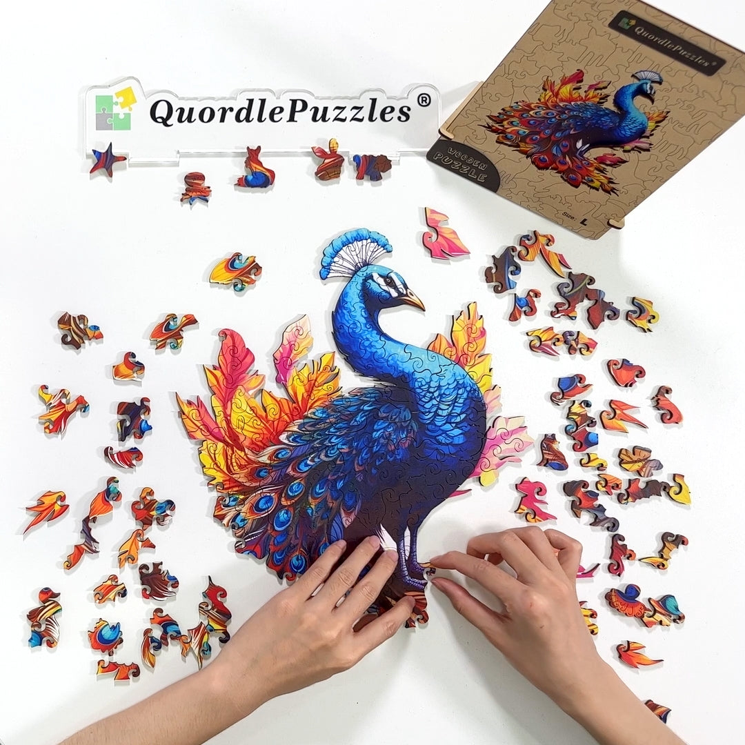 🔥LAST DAY 96% OFF-Striking peacock Wooden Jigsaw Puzzle