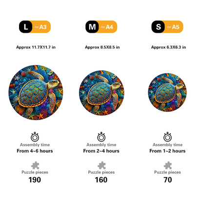 Sea Turtle watercolour Wooden Jigsaw Puzzle