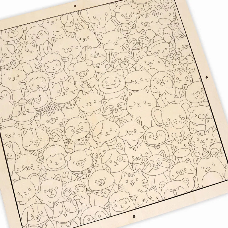 Whimsical Animals - Wooden Coloring Puzzle