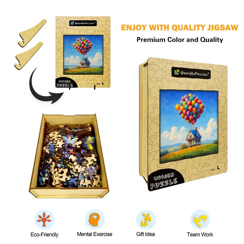 Balloon House Wooden Jigsaw Puzzle