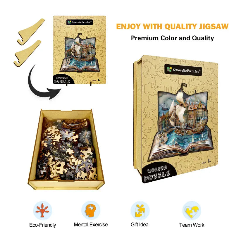 Pop-up Shipyard Adventure Wooden Jigsaw Puzzle