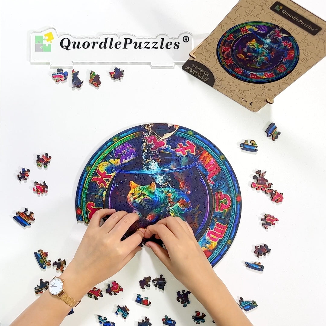 Cute colorful cats Wooden Jigsaw Puzzle