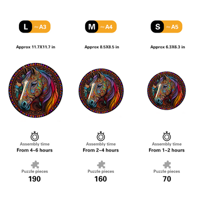 Mandala Horse Wooden Jigsaw Puzzle