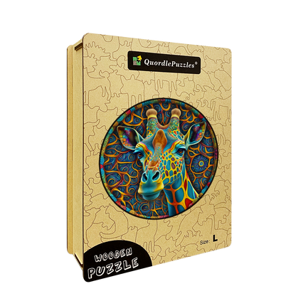 Psychedelic Giraffe Wooden Jigsaw Puzzle