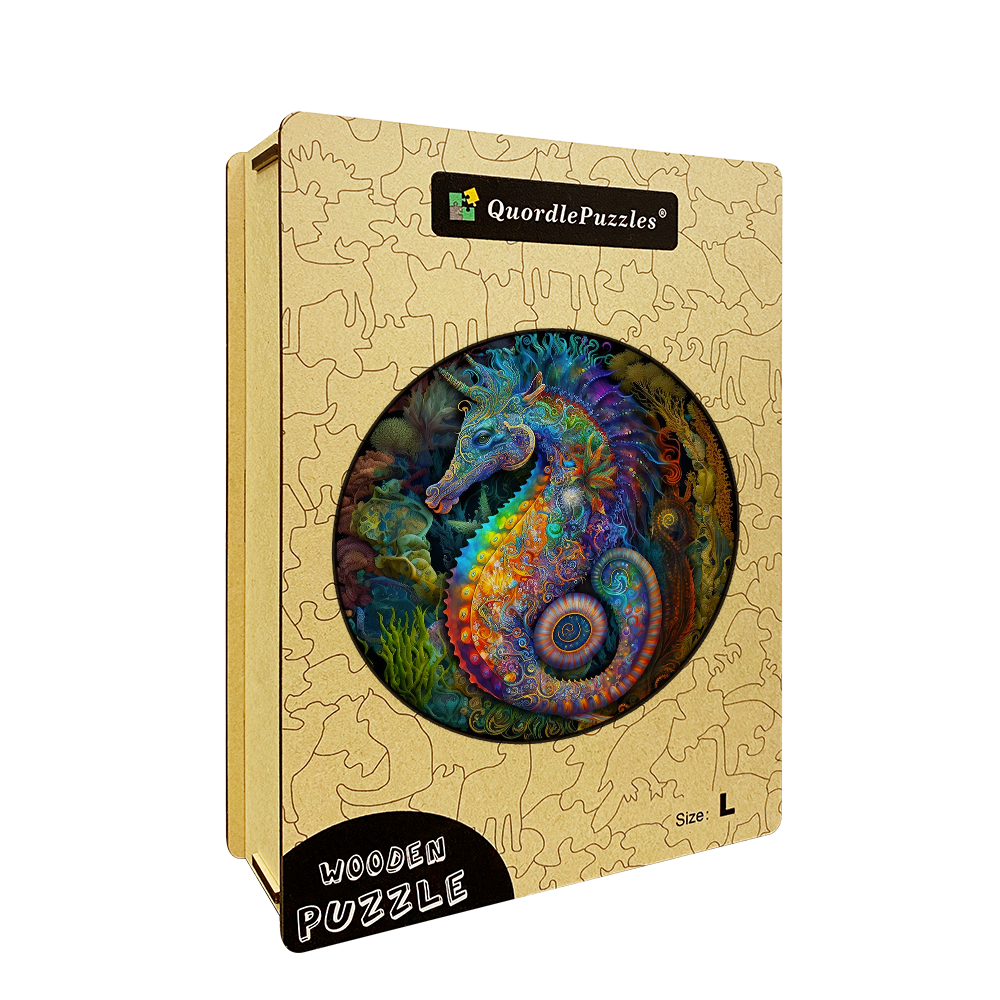 Mandala Seahorse Wooden Jigsaw Puzzle