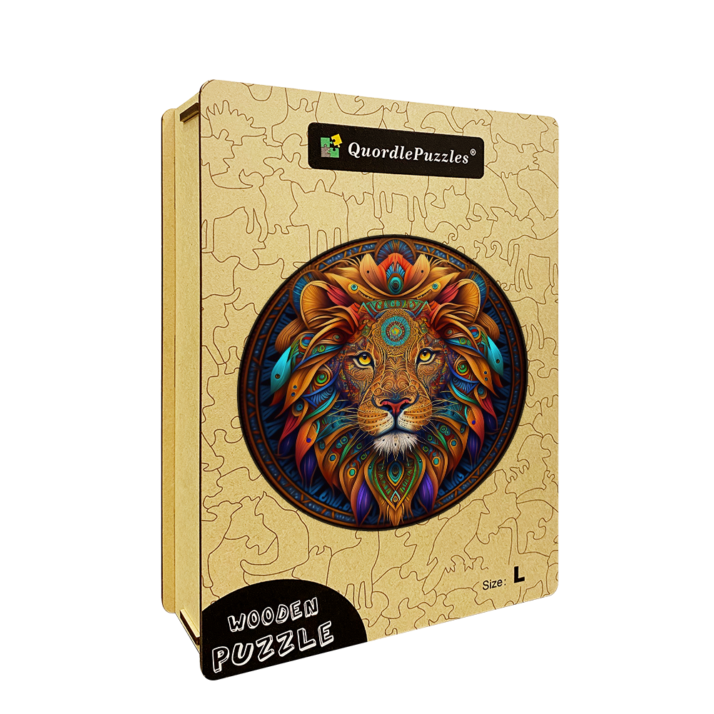 Mandala Leo Wooden Jigsaw Puzzle