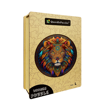 Mandala Leo Wooden Jigsaw Puzzle