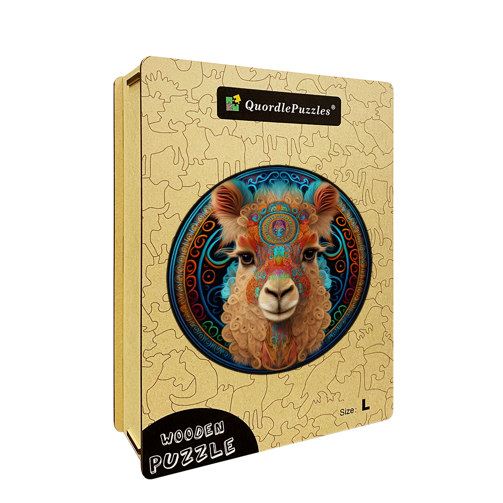Alpaca Mandala Wooden Jigsaw Puzzle