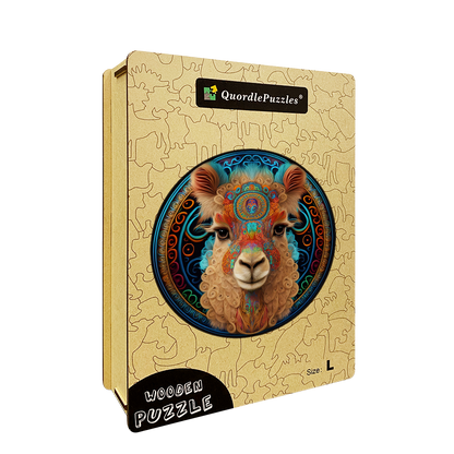 Alpaca Mandala Wooden Jigsaw Puzzle