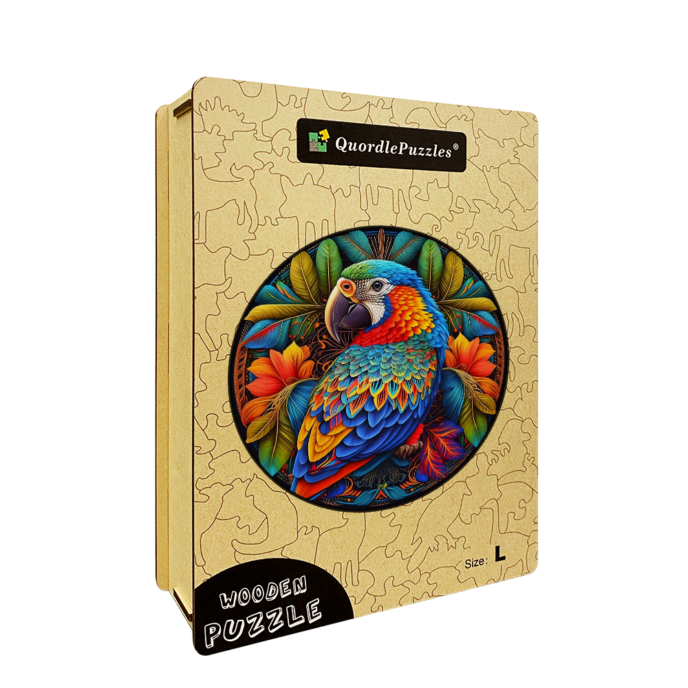 🔥LAST DAY 93% OFF-Stained Parrot Wooden Jigsaw Puzzle