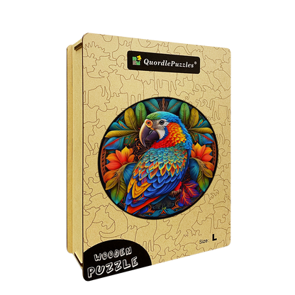 🔥LAST DAY 93% OFF-Stained Parrot Wooden Jigsaw Puzzle