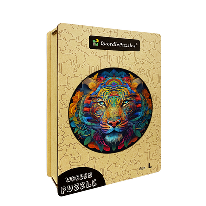 Abstract Colorful Tiger Wooden Jigsaw Puzzle